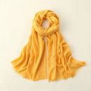 Solid Color Cotton Linen Scarf for Women Lady Literature Anti-sunburn Long Tassel Scarves Autumn Soft Gauze Wrap Shawls New
