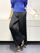 Miyake Summer Pants Women's Comfortable Casual 2025 New Loose Straight Leg Pants Wide Leg High Waist Slim Pleated Pants