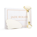 White Crystal Jade Roller Set Anti Wrinkles Face Lift Gua Sha Massager Facial Massage Tool Natural Stone Roller Kit Beauty Care