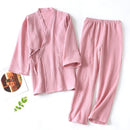 100% Pure Cotton V-Neck Kimono Loungewear Set