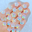 30Pcs New Cute Mini 9mm Dot Drill Small Flower Flatback Ornament Jewelry Making Manicure Hairwear Accessories