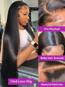 Bone Straight 13x4 13X6 HD Transparent Lace Frontal Wigs For Women 5X5 7x5 Glueless Closure Ready To Wear Human Hair Wig on Sale