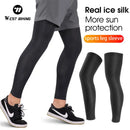 WEST BIKING Summer Cycling Leg Compression Sleeves Outdoor Sports Quick Dry Knee Protection Leggings Running Basketball Anti UV