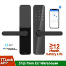 TTLock App Control Smart Lock Digital Locks with Handle Keypad Electronic Door Lock for Home Hotel Rental Bluetooth Connect