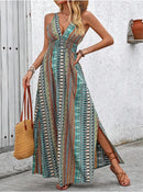 New Summer Beach Dress Vestidos Para Mujer Printing Dresses Fashion Suspenders Dress Party Dresses Clothing Long Dresses