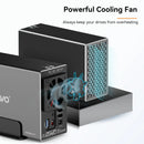 MAIWO K3082BLW RAID 阵列双盘位硬盘座，SATA 转 USB 3.0 硬盘底座，适用于 3.5 英寸硬盘盒，带 4 种 RAID 模式硬盘盒