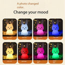 LED Night Light Silicone Rabbit Touch Sensor Lamp Cute Animal Light Bedroom Decor Gift for Kid Baby Child Table Lamp Home Decor