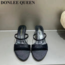 The 'Soleil' Square-Toe Silk Sandals