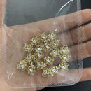 3D奢华锆石星十字美甲金属饰品10颗美人鱼珠美甲首饰 11*18毫米合金美甲水晶宝石装饰
