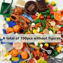City Food Hamburger Fries Accessories Friends MOC Building Blocks Drinks Fruit Vegetable Bread Fish Bottle Parts MOC Brick Leduo