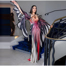 Holiday Loose Striped Long Dress Women Halter Batwing Sleeve Backless Lace Up Chic Party Dresses 2026 Summer Vacation Beach Robe