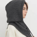 Winter Balaclava Hat Scarf for Women Warm Knitted Hooded Caps Outdoor Warm One-Piece Neck Collar Beanies Hats for Girls