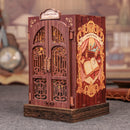 CUTEBEE DIY Book Nook Kit Miniature Dollhouse with Light Wooden Bookshelf Insert Retro Booknook Decor for Gifts Bookshop Series