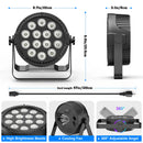 Fieryzeal 4件装80W RGBW PAR灯 DMX512控制平板舞台灯 14x6W 4合1 LED舞台效果灯 适用于DJ迪斯科酒吧音乐会