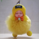 Sleeping Baby Keychain Cute Soft Fluffy Plush Doll Key Ring Women Girl Bags Pendant Backpack Accessories Gifts