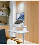 UT-2 Ergonomic Full Motion 2in1 Laptop Floor Stand Monitor Keyboard Support Height Adjust Moving Notebook Desk Home Office