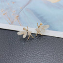 Fashion Cute Flower Wings Elf Stud Earring For Women Girls Design Zircon Fairy Exquisite Earring Jewelry