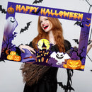 1set Happy Halloween Photo Booth Props Paper Frame Theme Party Decor Supplies Halloween Party Activity Home DIY Photography prop