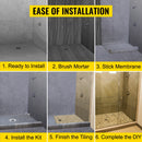 SucceBuy Waterproofing Shower Kit 48''x48'' Shower Kit Tray With Central Drain PVC/ABS Stainless Steel Grate 2 Cuttable Curb