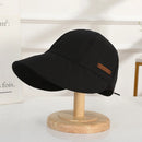 Women's Foldable Sunhat Summer Outdoor Beach Fisherman Hat Sunscreen UV Protection Cap Adjustable Cotton Wide Brim Bucket Caps