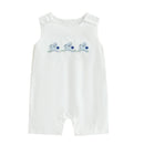 Infant Easter  Adorable Sleeveless Round Neck Rabbit Embroidered Loose Fit Romper Baby Jumpsuit Toddler Outfit for Spring