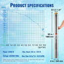 SucceBuy Deep Well Submersible Pump 370W/750W/1100W/1500W/2200W 230V 50Hz Stainless Steel Water Pumps for Industrial Irrigation
