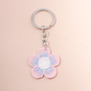 Lovely Handmade Knitted Flower KeychainCrocheted Key Rings for Women Girls Handbag Pendants Charms DIY Jewelry Gifts