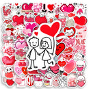 Red Heart Love Stickers Valentine's Day DIY Gift Toys for Scrapbook Diary Journals Laptop Luggage Bottles Decorative Waterproof