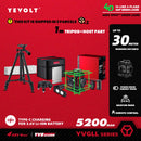 YEVOLT 激光水平仪 绿光 4平面 16线 自动安平 360° 3D 贴地水平与垂直瓷砖测量工具