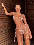 ZRTAK Micro Thongs Swimsuit Women Sexy Bikinis Bathing Suit Rings Biquini Bandage Beachwear Print Swimwear Sexy Bikini Sets
