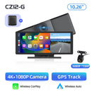 Junsun 10.26 "Wireless CarPlay Android Auto Car Radio 4K Dash Cam Rearview Camera Wifi GPS Navigation Dashboard Video Recorder