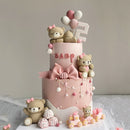 Pink Blue Bear Cake Topper Baby Shower Boy Girl Birthday Party Cake Decor Adult Birthday Gifts Wedding Cake Decorating Baking