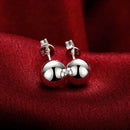 925 Sterling Silver classic 8mm 10MM beads studs Earrings for Women Fashion Christmas gifts Street all-match party Jewelry