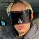 Mask Rectangle Sunglasses Women Men 2024 Luxury Brand Designer Punk Sun Glasses Steampunk Y2k Sunglass Oversized Shield Goggles