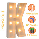 91.5CM DIY Name Giant Led Light Letter Frame Box Wedding Valentine's Day Party Decoration Anniversary Baby Shower Birthday Decor