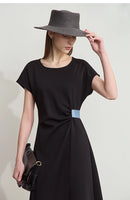 AMII Minimalist Summer Casual Dress for Women 2025 Solid Round Neck Sleeveless Dresses Lady Fashion Slim Straight Skirt 12512031