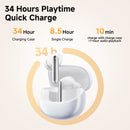 QCY MeloBuds Pro Adaptive Hybrid Active Noise Cancelling Wireless Earbuds 46dB Bluetooth 5.3 LDAC Hi-Res Audio 34H Earphones