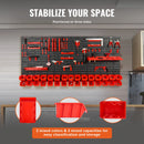 SucceBuy Wall Mounted Storage Bins 30/48-Bin Parts Rack Organizer Garage with Wall Panels Hooks Plastic Shop Tool