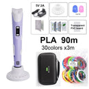 带20/30色PLA耗材的儿童3D打印笔，3D创意玩具儿童礼物，带便携包