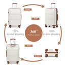 Kono Lightweight Cabin Suitcase - 20/24/28 Inch ABS Hard Shell, Fits EasyJet Under Seat, large-Compact Carry-On Trolley Case