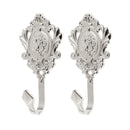 2Pcs Rose Pattern Vintage Drapery Curtain Holdbacks Tieback Hooks Wall Hook for Cloth-hat Hook Curtain Drapery Zinc Alloy