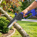 Mini Chainsaw Cordless 6-Inch Handheld Small Chain Saw with Battery, Blue 21V Battery Powered Portable Electric Mini Chainsaw with Safety Lock for Courtyard Garden Household Tree Branch Trimming（Installed and ready to use i