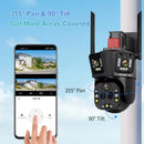 LS VISION 10K 20MP WiFi IP Camera Outdoor Three Screens Five Lens 20X Zoom 6K PTZ Auto Tracking Waterproof Home Security Cameras