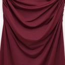 HXAO Elegant Midi Burgundy Dresses 2025 Spring Summer Women Long Sleeve Dress Fashion Party Evening Vintage Long Dress Vestidos
