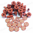 50pcs Brown Tree Stump Building Blocks Toy Set City Farm Wooden Blocks Accessories Set DIY Toys Parts for Kids Birthday Gifts