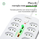 Line Filter, Electric Extension, Socket Extension, Socket Adapter, From Brazil, Coibeu, 10A, 110-220V, Usb Socket