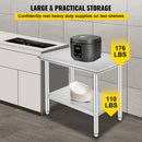 SucceBuy Kitchen Work Bench Commercial Catering Table Worktable with Undershelf Stainless Steel 330LBS 286LBS Restaurant Garage