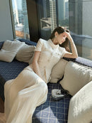 The Portrait | Tweed Patchwork Pleated Midi Dress
