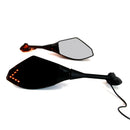2Pcs Motorcycle Handlebar Mount Rearview Mirror With LED Turn Signal Lights For Honda CBR 900 929 954 900RR CBR1000RR