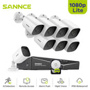 SANNCE 8路1080P Lite DVR闭路电视系统，带4/8个FD 2.0MP安全摄像头，红外户外IP66视频监控套件，支持移动侦测